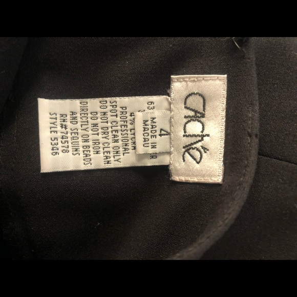 NWOT Cache black mini skirt trimmed in beads and sequins- Sz 4 - Picture 4 of 5